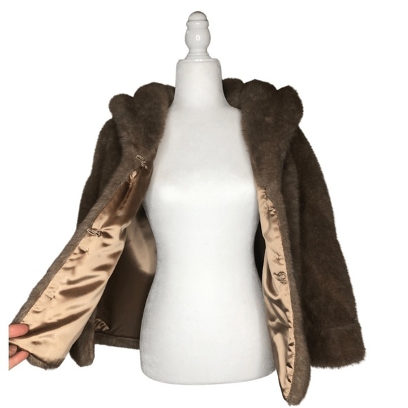 Vintage Faux Fur Capelet Stole 60’s Susan Lynn Faux Fur Sz S - Picture 5 of 13